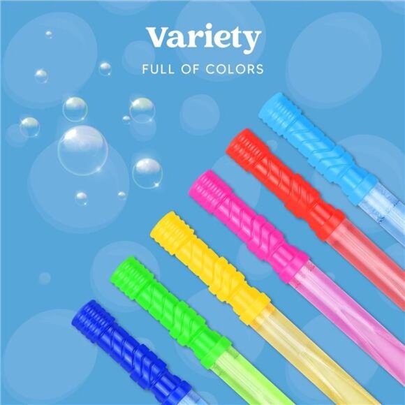 Big Bubble Wands for Kids, 1 Dozen Bubble Wand Bulk with Bubbles - Picture 2 of 7